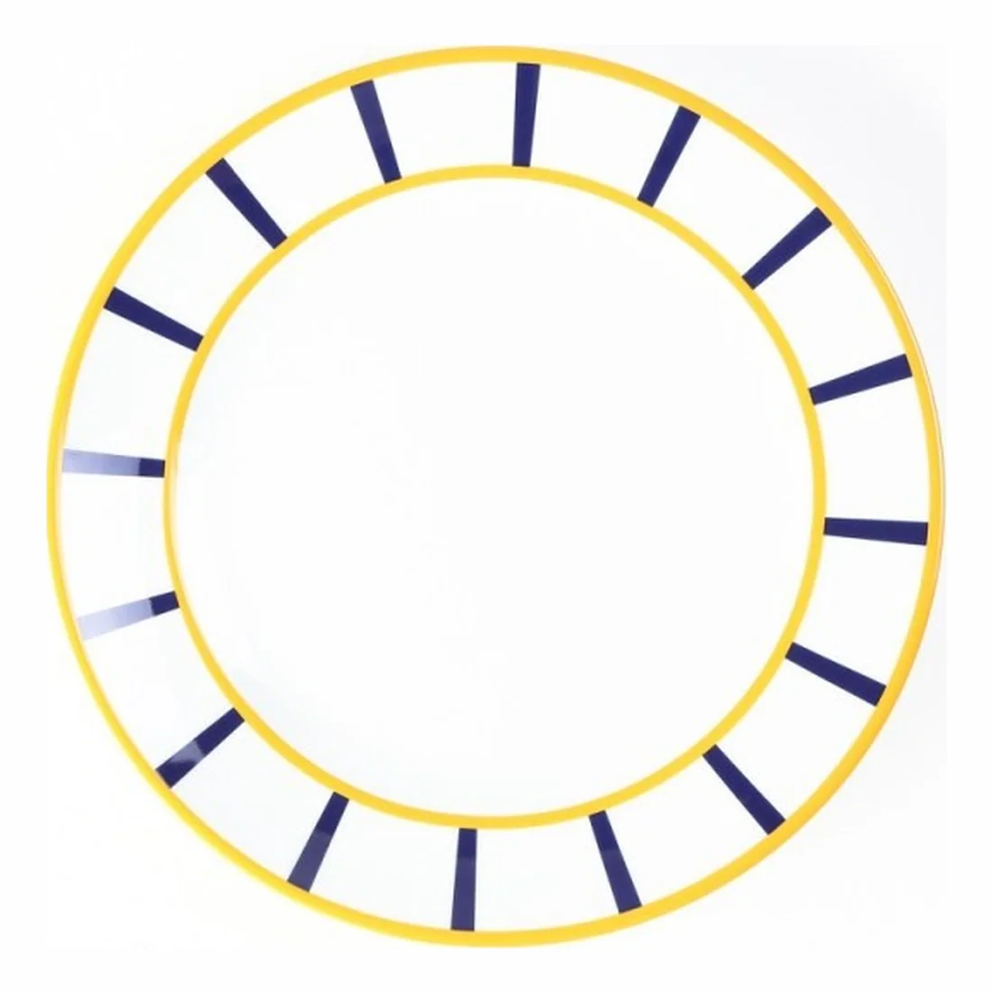 Assiette plate basque jaune et bleu