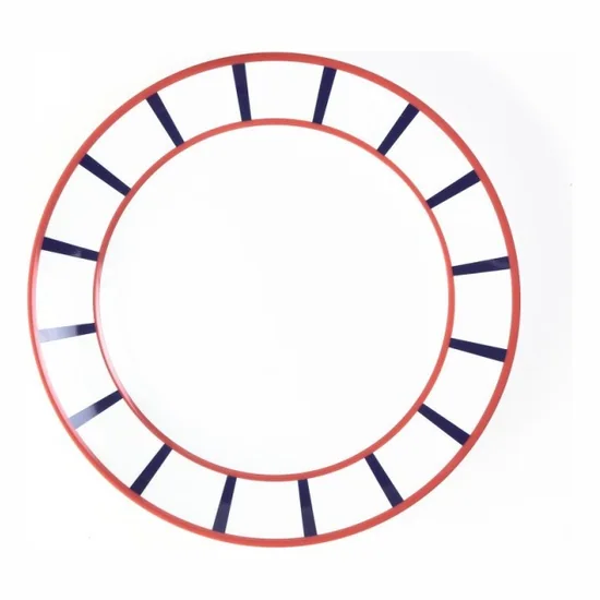 Assiette plate basque rouge et bleu